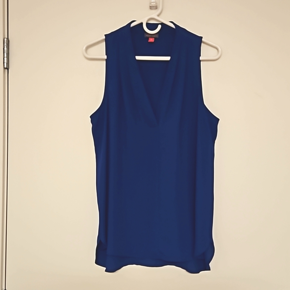 VINCE CAMUTO sleeveless royal blue tank top Medium v neck flowy - Picture 2 of 7